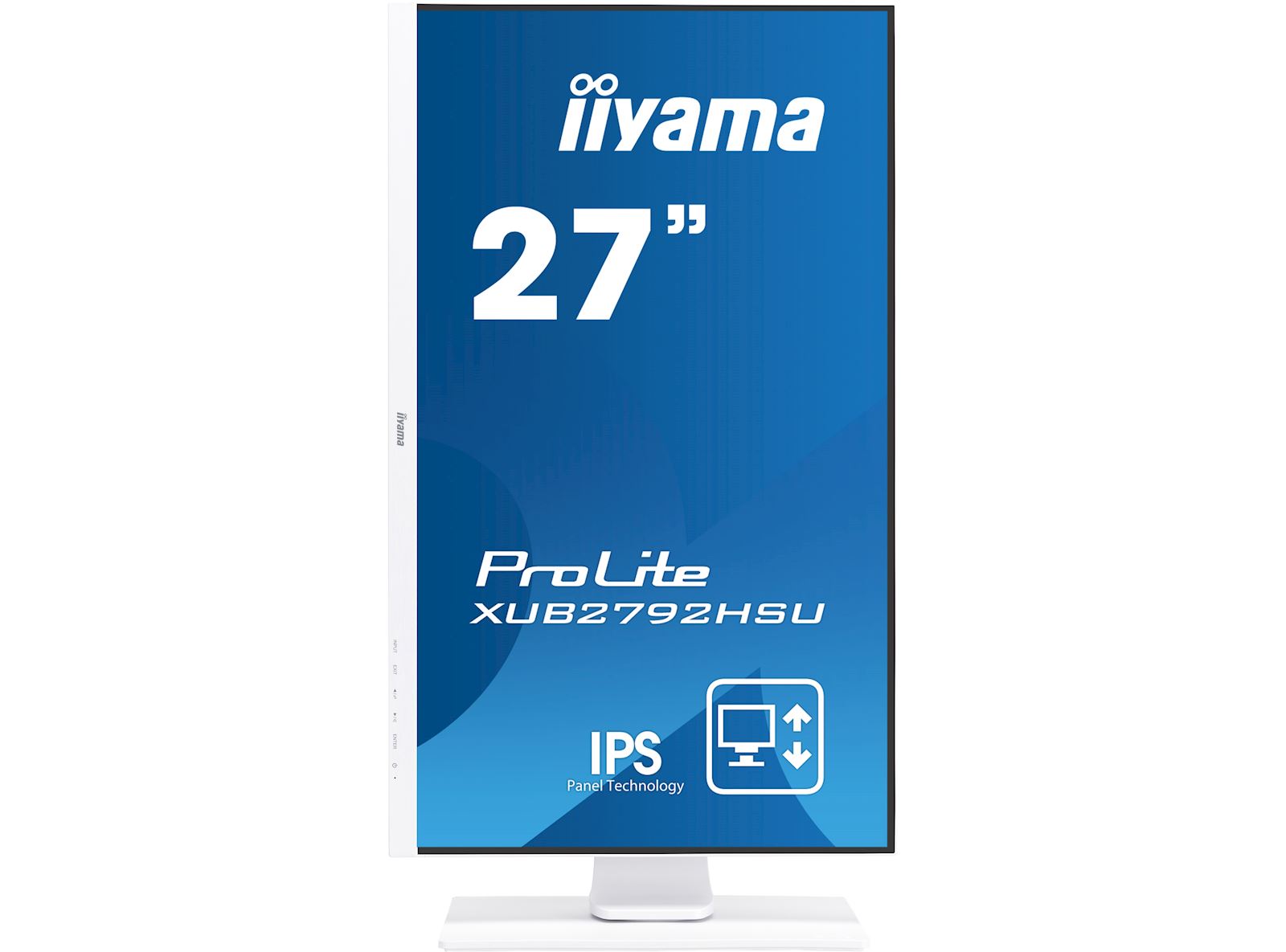 iiyama Prolite XUB2792HSU-W1 68,6cm weiß VGA, HDMI, DisplayPort, USB3.0, Ultra-Slim-Line, Höhenverstellung, Pivot 27 Zoll IPS LED-Monitor Full-HD 
