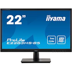 iiyama ProLite monitor E2283HS-B5 22" Full HD, Black, HDMI, Display Port, 1ms