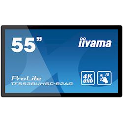 iiyama Prolite monitor TF5538UHSC-B2AG 55"  Black, IPS, Anti Glare, 4K UHD,  Projective Capacitive 12pt Touch, 24/7, Landscape/Portrait/Face-up, Open Frame, IPX1 rated