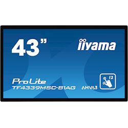 iiyama Prolite monitor TF4339MSC-B1AG 43" Black, AMVA, Anti Glare, Full HD,  Projective Capacitive 12pt Touch, 24/7, Landscape/Portrait/Face-up, Open Frame