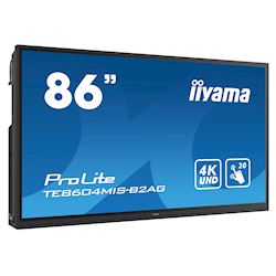 iiyama Prolite monitor TE8604MIS-B2AG 86" Black, IPS, Anti Glare, 4K,  Projective Capacitive 20pt Touch, 24/7, Landscape, PureTouch-IR, Screen share Pro