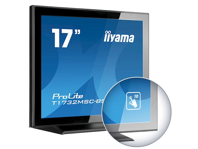 iiyama ProLite monitor T1732MSC-B5AG 17" Black, Anti Glare, 5:4, Projective Capacitive 10pt Touch, HDMI, Display Port, Bezel Free image 2