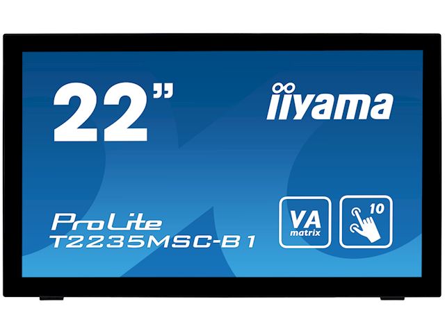 iiyama ProLite monitor T2235MSC-B1  22" Black, VA, Full HD, Projective Capacitive 10pt touch, Display Port image 0