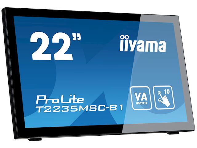 iiyama ProLite monitor T2235MSC-B1  22" Black, VA, Full HD, Projective Capacitive 10pt touch, Display Port image 1