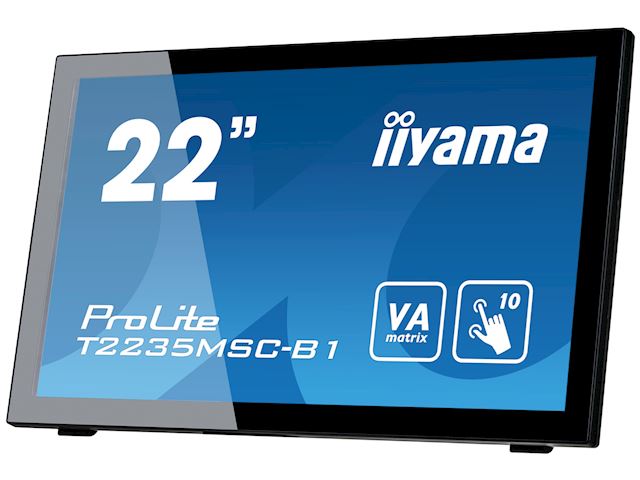 iiyama ProLite monitor T2235MSC-B1  22" Black, VA, Full HD, Projective Capacitive 10pt touch, Display Port image 2