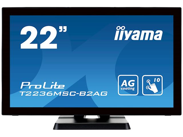 iiyama ProLite monitor T2236MSC-B2AG  22" Black, AMVA, Anti Glare, Full HD, Projective Capacitive 10pt touch, HDMI, USB Hub image 0