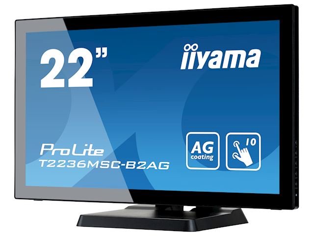 iiyama ProLite monitor T2236MSC-B2AG  22" Black, AMVA, Anti Glare, Full HD, Projective Capacitive 10pt touch, HDMI, USB Hub image 2