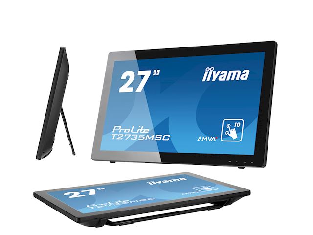 iiyama ProLite monitor T2735MSC-B3  27" Black, IPS, Full HD, Projective Capacitive 10pt touch, HDMI, USB Hub, Mic/ Webcam image 8