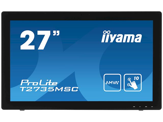 iiyama ProLite monitor T2735MSC-B3  27" Black, IPS, Full HD, Projective Capacitive 10pt touch, HDMI, USB Hub, Mic/ Webcam image 0