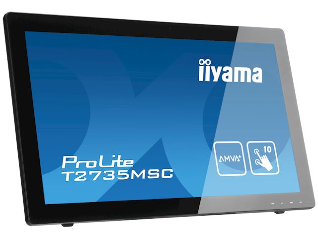 iiyama ProLite monitor T2735MSC-B3  27" Black, IPS, Full HD, Projective Capacitive 10pt touch, HDMI, USB Hub, Mic/ Webcam image 3