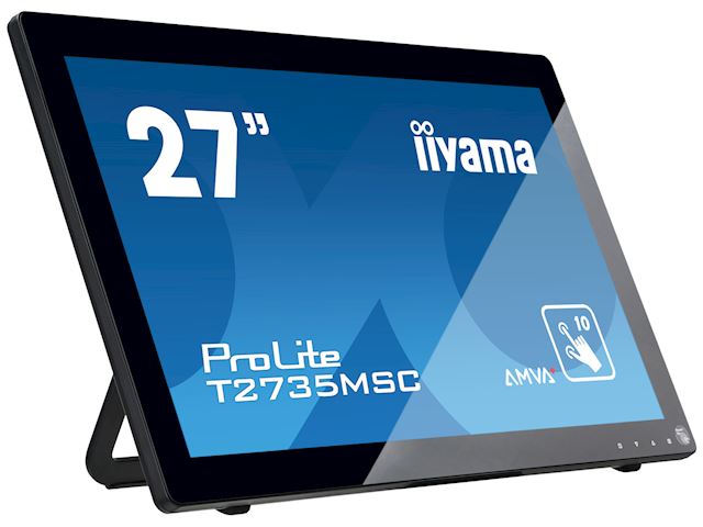 iiyama ProLite monitor T2735MSC-B3  27" Black, IPS, Full HD, Projective Capacitive 10pt touch, HDMI, USB Hub, Mic/ Webcam image 4