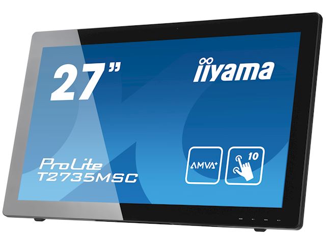 iiyama ProLite monitor T2735MSC-B3  27" Black, IPS, Full HD, Projective Capacitive 10pt touch, HDMI, USB Hub, Mic/ Webcam image 2
