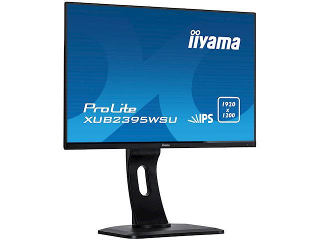 iiyama ProLite monitor XUB2395WSU-B1, 23", Height Adjustable, IPS, 1920 x 1200, Pivot function, HDMI, DisplayPort, USB Hub, Blue light reducer, Flicker free image 3