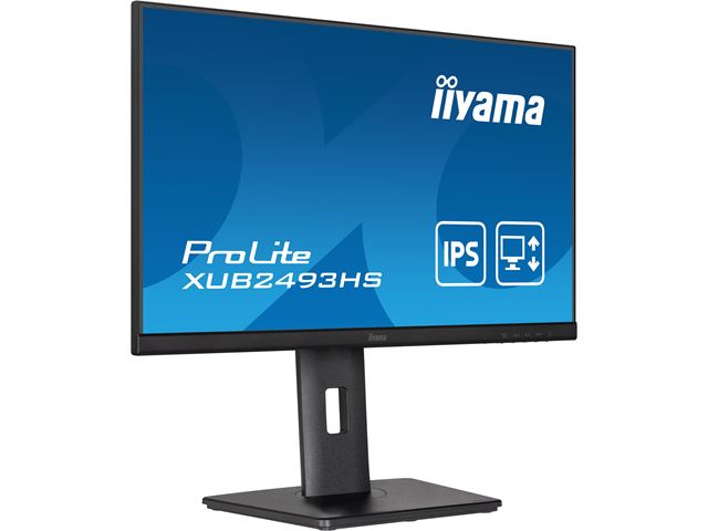 iiyama ProLite monitor XUB2493HS-B5, 24", 3-side borderless design, IPS, Height Adjustable and pivot function, HDMI, DisplayPort, Blue light reducer, Flicker free image 2
