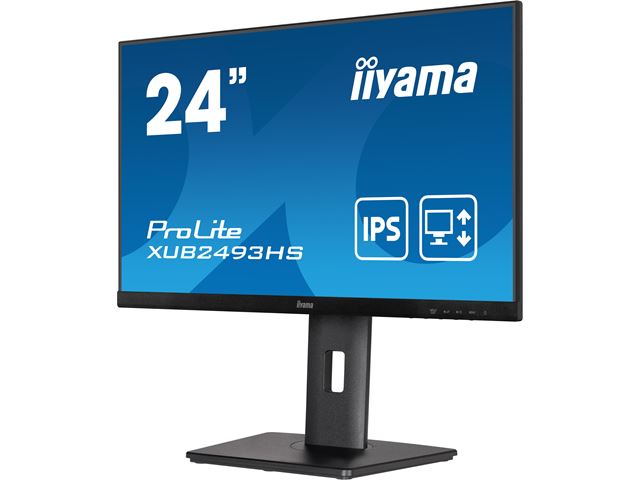 iiyama ProLite monitor XUB2493HS-B5, 24", 3-side borderless design, IPS, Height Adjustable and pivot function, HDMI, DisplayPort, Blue light reducer, Flicker free image 3