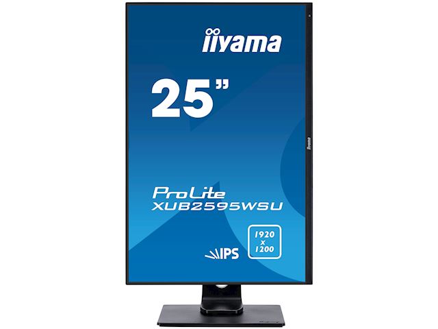 iiyama ProLite monitor XUB2595WSU-B1, 25", IPS, Height Adjustable and Pivot function, 1920 x 1200, HDMI, DisplayPort, USB Hub, FreeSync  image 1