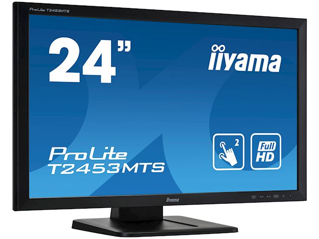 iiyama ProLite monitor T2453MTS-B1 24", VA, Optical 2pt touch, HDMI, Scratch resistive, Black, Glass front image 1