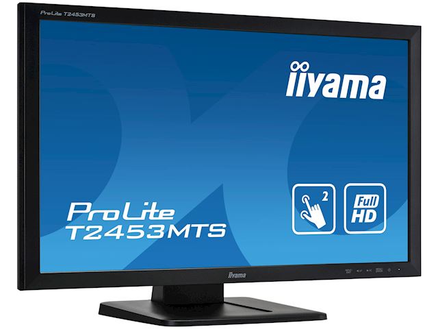 iiyama ProLite monitor T2453MTS-B1 24", VA, Optical 2pt touch, HDMI, Scratch resistive, Black, Glass front image 2