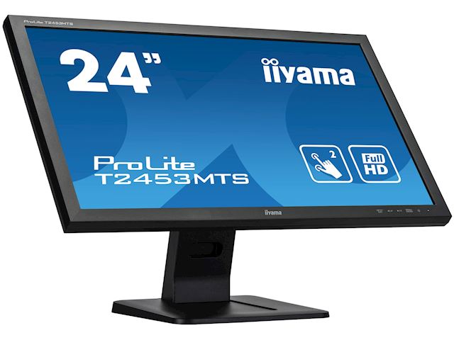 iiyama ProLite monitor T2453MTS-B1 24", VA, Optical 2pt touch, HDMI, Scratch resistive, Black, Glass front image 4