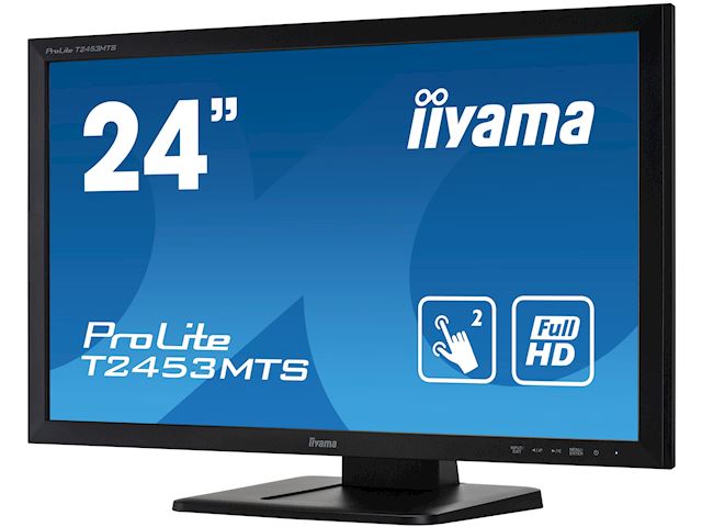 iiyama ProLite monitor T2453MTS-B1 24", VA, Optical 2pt touch, HDMI, Scratch resistive, Black, Glass front image 5