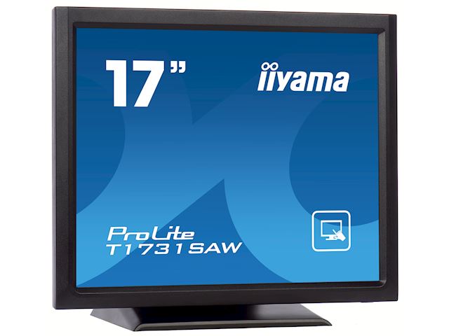 iiyama ProLite monitor T1731SAW-B5 17", Black, Surface Acoustic Wave single touch, 5:4, scratch resistant, HDMI, DisplayPort image 1