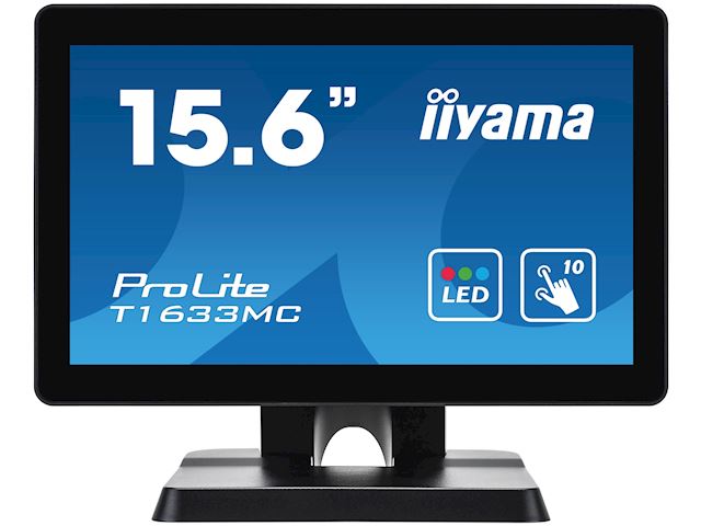 iiyama ProLite monitor T1633MC-B1 15.6", Projective Capacitive 10pt touch, edge to edge glass, HDMI, DisplayPort, USB Hub, scratch resistant image 0