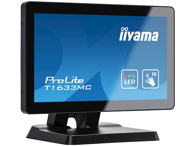 iiyama ProLite monitor T1633MC-B1 15.6", Projective Capacitive 10pt touch, edge to edge glass, HDMI, DisplayPort, USB Hub, scratch resistant image 2