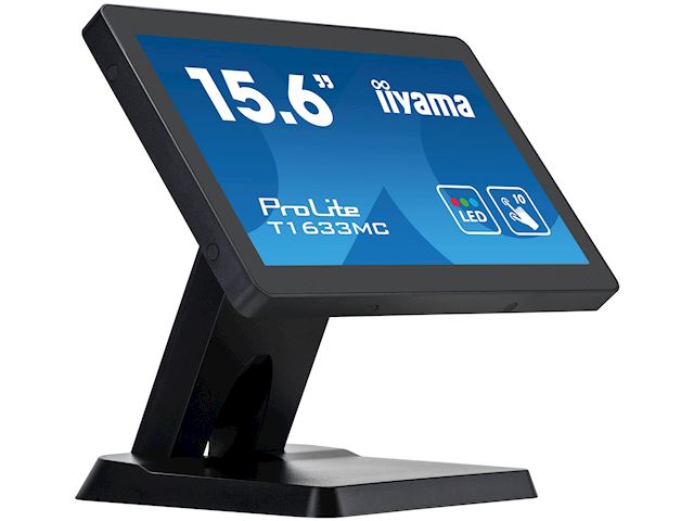 iiyama ProLite monitor T1633MC-B1 15.6", Projective Capacitive 10pt touch, edge to edge glass, HDMI, DisplayPort, USB Hub, scratch resistant image 4