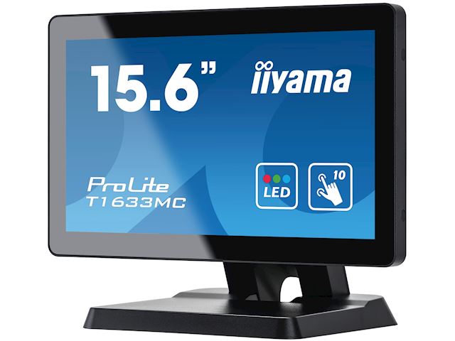 iiyama ProLite monitor T1633MC-B1 15.6", Projective Capacitive 10pt touch, edge to edge glass, HDMI, DisplayPort, USB Hub, scratch resistant image 5
