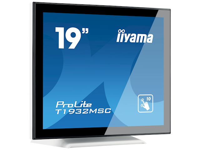 iiyama ProLite monitor T1932MSC-W5AG, 19", White, Scratch resistive, Projective Capacitive 10pt touch, HDMI, DisplayPort, Water and dust protection image 1
