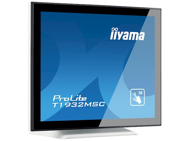 iiyama ProLite monitor T1932MSC-W5AG, 19", White, Scratch resistive, Projective Capacitive 10pt touch, HDMI, DisplayPort, Water and dust protection image 2