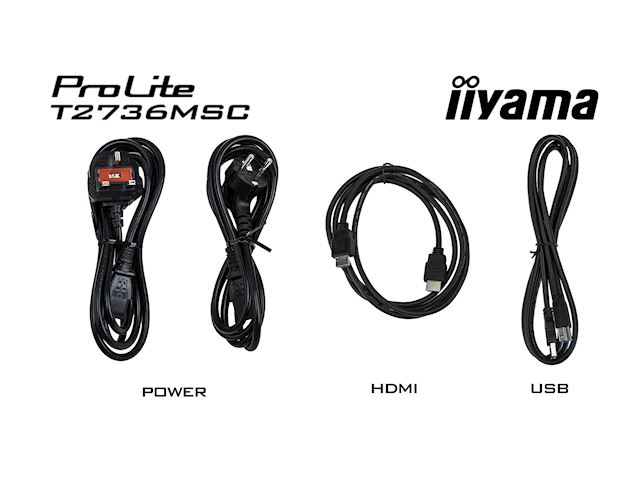 iiyama ProLite monitor T2736MSC-B1 27", Projective Capacitive 10pt touch, AMVA, Scratch resistant, HDMI, DisplayPort, Glass front image 14