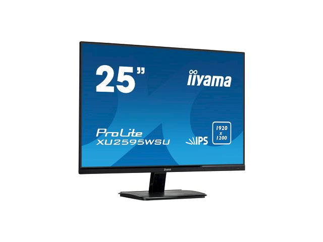 iiyama ProLite monitor XU2595WSU-B1, 25", 16:10, Ultra Slim Bezel, IPS, HDMI, DisplayPort, Blue light reducer, Flicker free image 1