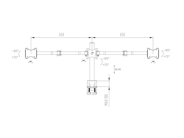 iiyama DS1003C-B1 triple desk mount arm image 1