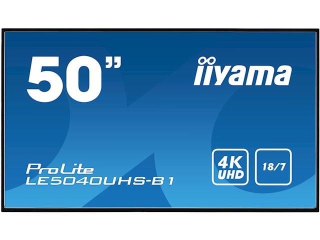 iiyama ProLite monitor LE5040UHS-B1 50", AMVA 3, 4K UHD, 18/7 Hours Operation, Landscape, 10w Speakers, Build in Smart Signage CMS image 0