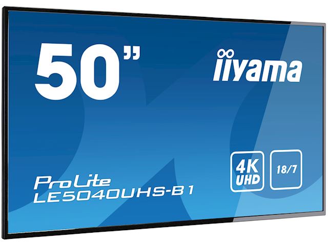 iiyama ProLite monitor LE5040UHS-B1 50", AMVA 3, 4K UHD, 18/7 Hours Operation, Landscape, 10w Speakers, Build in Smart Signage CMS image 1