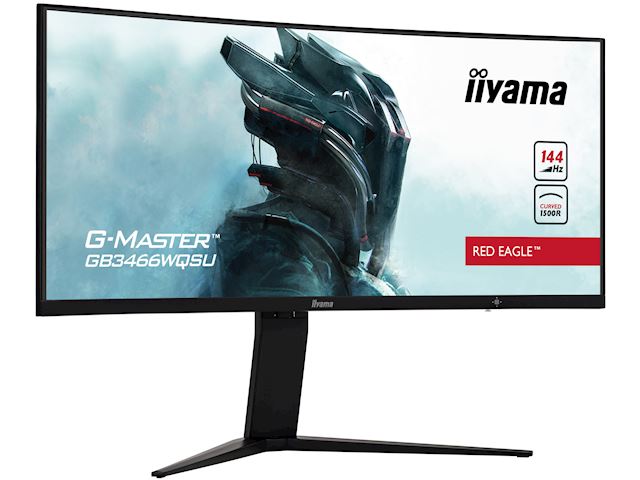 iiyama G-Master Red Eagle curved gaming monitor GB3466WQSU-B1 34" Black, 144hz, 3440x1440 res, 1ms, FreeSync, 2 x HDMI/DisplayPort with USB Hub image 3