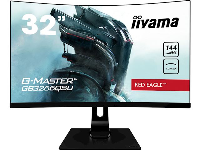 iiyama G-Master Red Eagle curved gaming monitor GB3266QSU-B1 32" Black, 2560 x 1440, 1ms, 144hz, FreeSync, HDMI, Display Port, Height Adjustable image 0