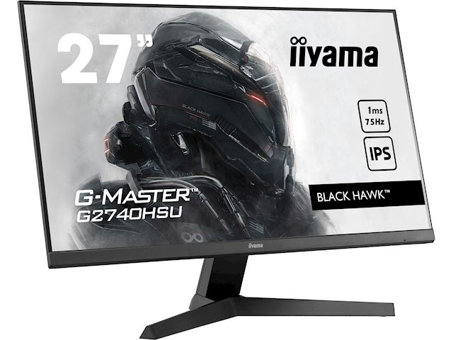 iiyama G-Master Black Hawk gaming monitor G2740HSU-B1 27" Black, IPS, 75Hz, 1ms, FreeSync, HDMI, Display Port, USB Hub image 2