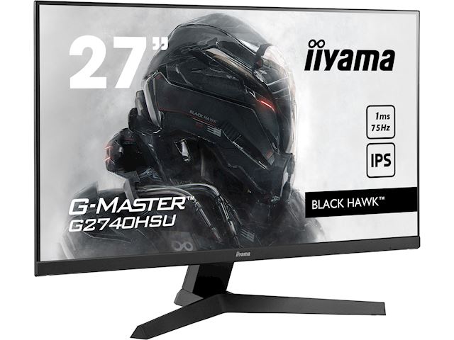 iiyama G-Master Black Hawk gaming monitor G2740HSU-B1 27" Black, IPS, 75Hz, 1ms, FreeSync, HDMI, Display Port, USB Hub image 1