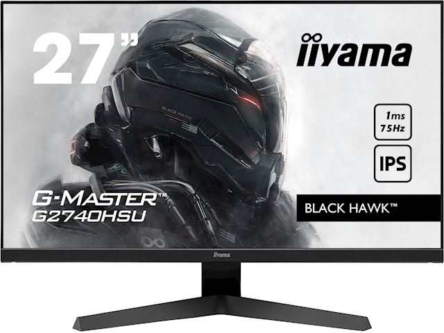 iiyama G-Master Black Hawk gaming monitor G2740HSU-B1 27" Black, IPS, 75Hz, 1ms, FreeSync, HDMI, Display Port, USB Hub image 0