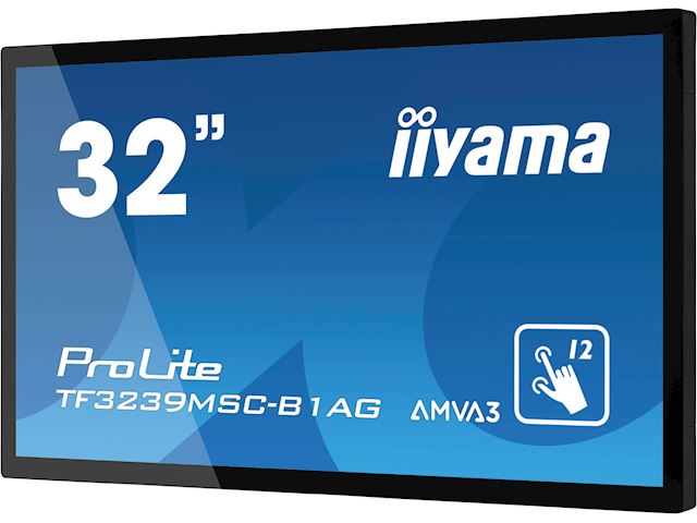 iiyama Prolite monitor TF3239MSC-B1AG 32" Black, AMVA, Anti Glare, Full HD,  Projective Capacitive 12pt Touch, 24/7, Landscape/Portrait/Face-up, Open Frame.  image 1
