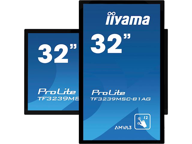 iiyama Prolite monitor TF3239MSC-B1AG 32" Black, AMVA, Anti Glare, Full HD,  Projective Capacitive 12pt Touch, 24/7, Landscape/Portrait/Face-up, Open Frame.  image 2