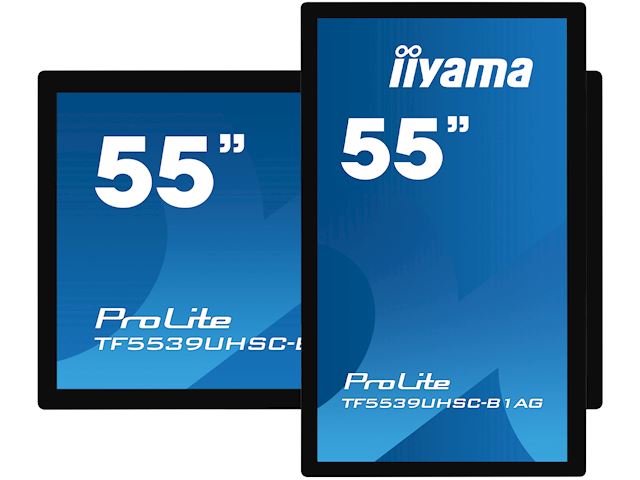 iiyama Prolite monitor TF5539UHSC-B1AG 55" Black, IPS, Anti Glare, 4K,  Projective Capacitive 15pt Touch, 24/7, Landscape/Portrait/Face-up, Open Frame image 3