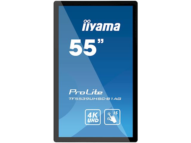 iiyama Prolite monitor TF5539UHSC-B1AG 55" Black, IPS, Anti Glare, 4K,  Projective Capacitive 15pt Touch, 24/7, Landscape/Portrait/Face-up, Open Frame image 4