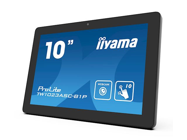 iiyama ProLite TW1023ASC-B1P, 10.1” PCAP 10pt touch screen with Android and Power over Ethernet Technology, Webcam/Mic image 1