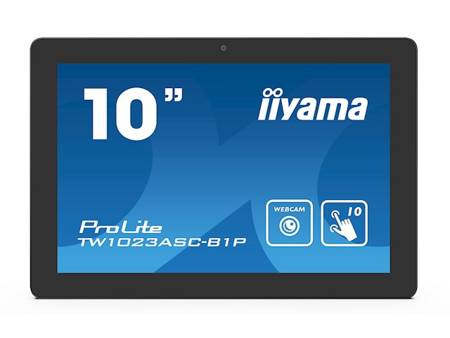 iiyama ProLite TW1023ASC-B1P, 10.1” PCAP 10pt touch screen with Android and Power over Ethernet Technology, Webcam/Mic image 0