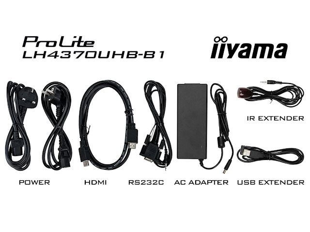 iiyama ProLite monitor LH4370UHB-B1, 43" Professional Digital Signage display with 24/7, 4K UHD and 700cd high brightness image 5