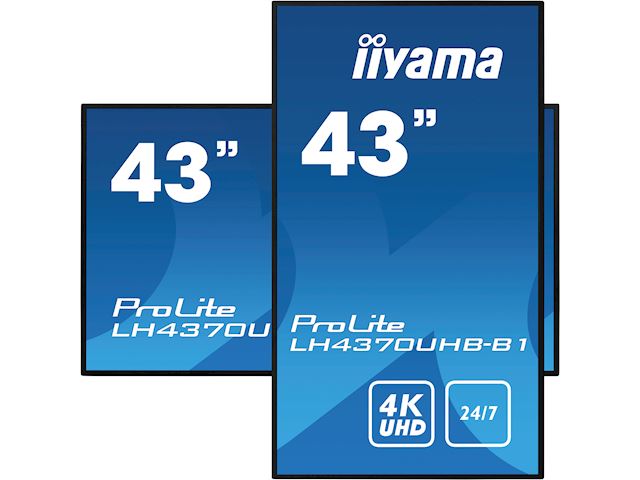 iiyama ProLite monitor LH4370UHB-B1, 43" Professional Digital Signage display with 24/7, 4K UHD and 700cd high brightness image 1