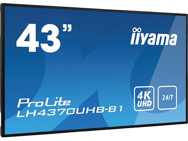iiyama ProLite monitor LH4370UHB-B1, 43" Professional Digital Signage display with 24/7, 4K UHD and 700cd high brightness image 4